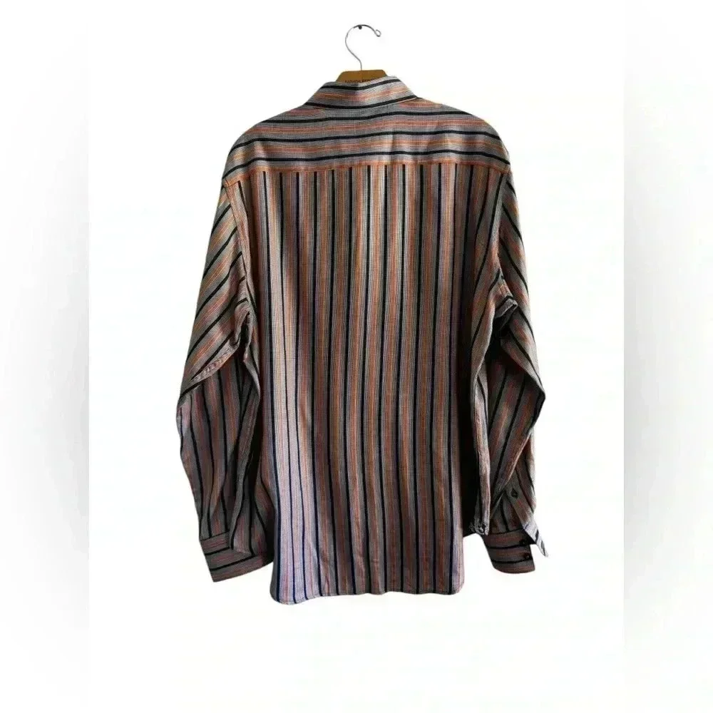 Robert Graham Button Down Dress Shirt Men's Long Sleeve Stripe Size M - Picture 6 of 16